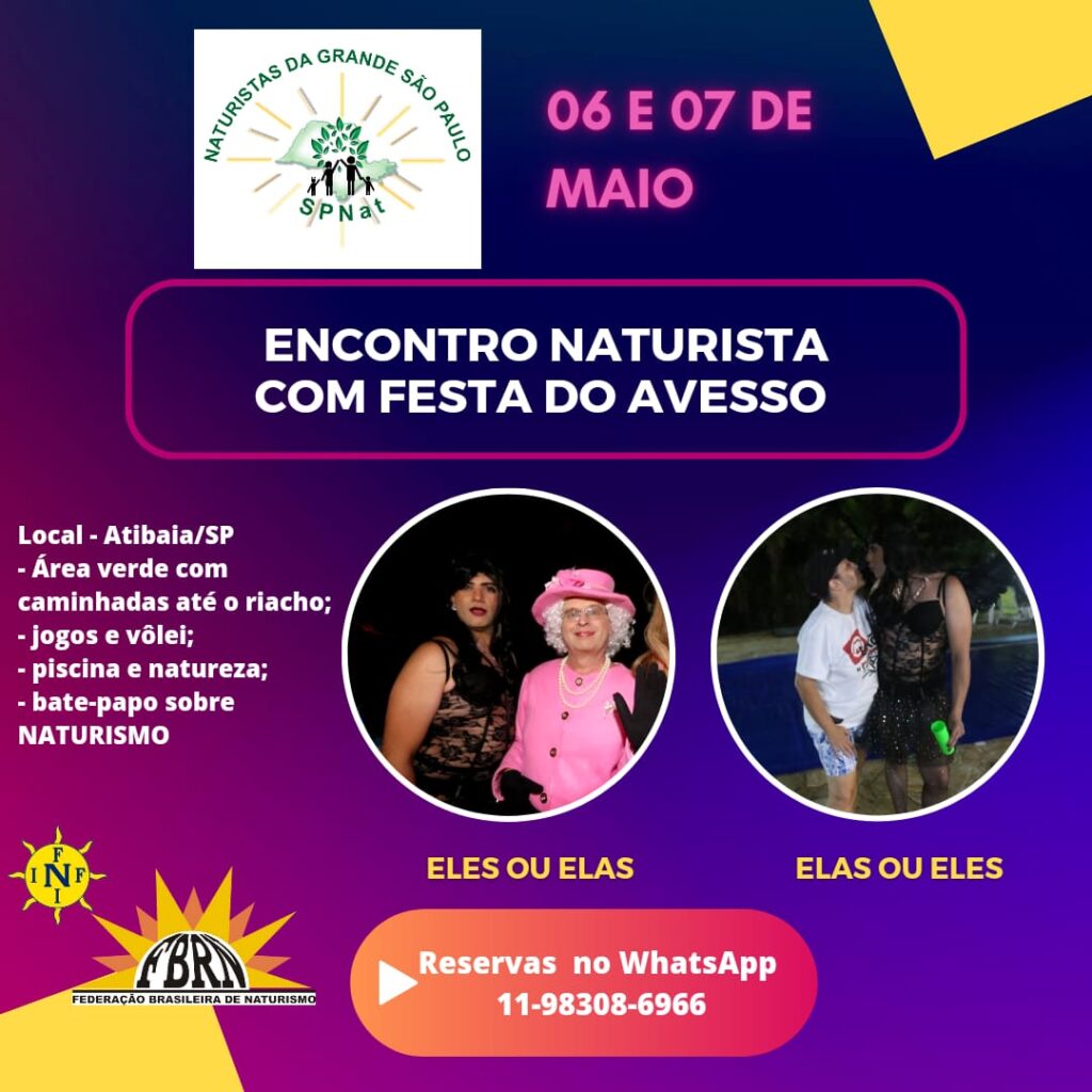 Encontro Naturista – SPNat – Festa Baile do Avesso