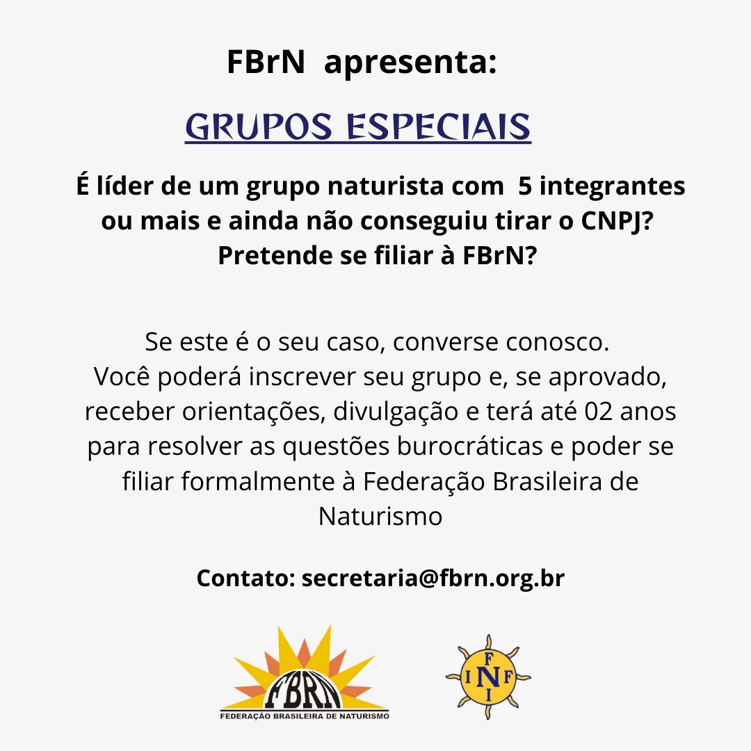Comunicado – Grupos Especiais