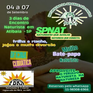 Evento Naturismo que acolhe, Natureza que conecta.